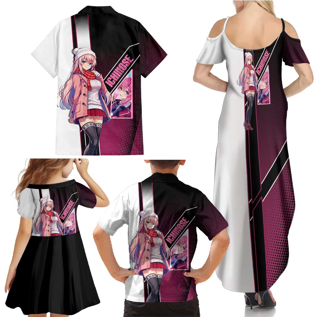 Honami Ichinose Family Matching Summer Maxi Dress and Hawaiian Shirt Soft Kawaii School Anime Style