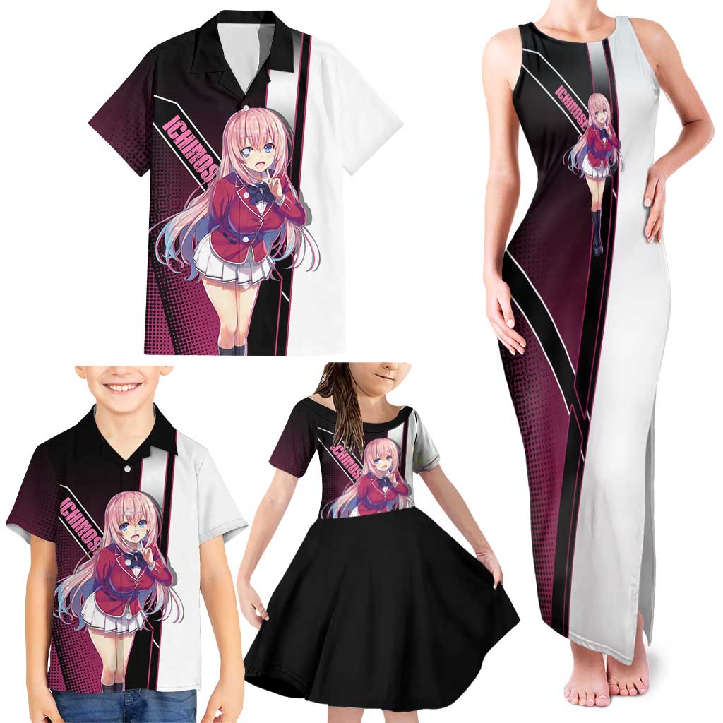 Honami Ichinose Family Matching Tank Maxi Dress and Hawaiian Shirt Soft Kawaii School Anime Style