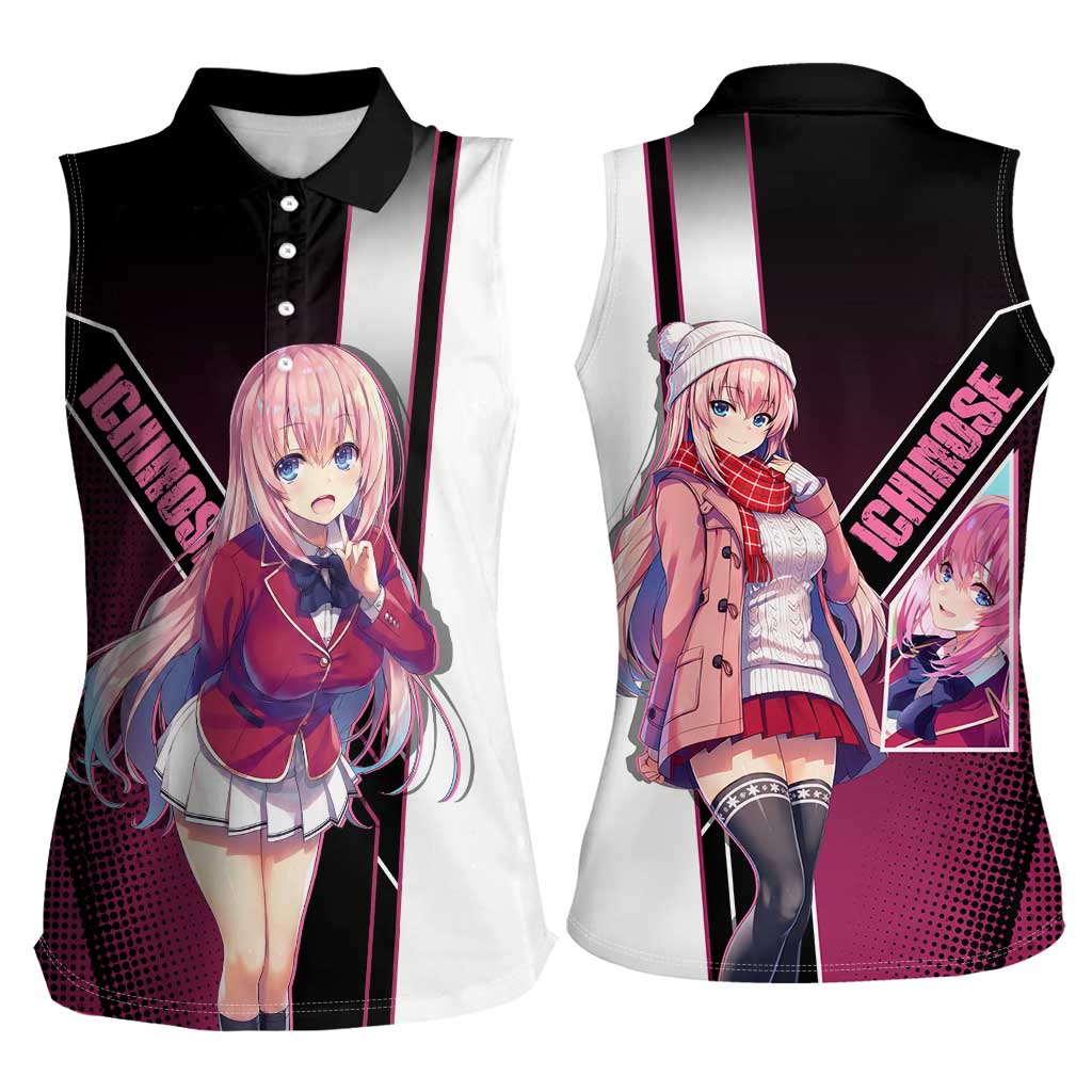 Honami Ichinose Women Sleeveless Polo Shirt Soft Kawaii School Anime Style