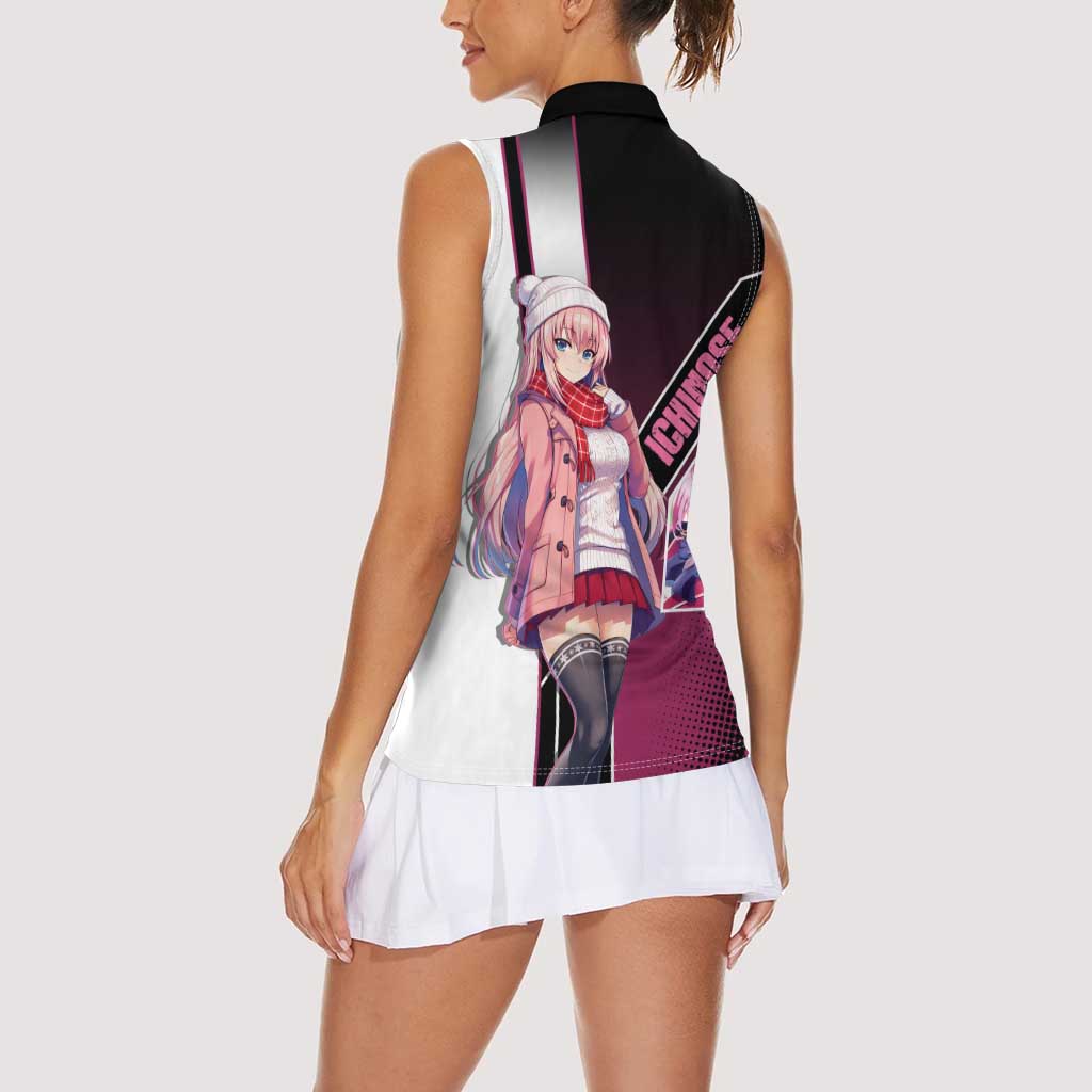 Honami Ichinose Women Sleeveless Polo Shirt Soft Kawaii School Anime Style