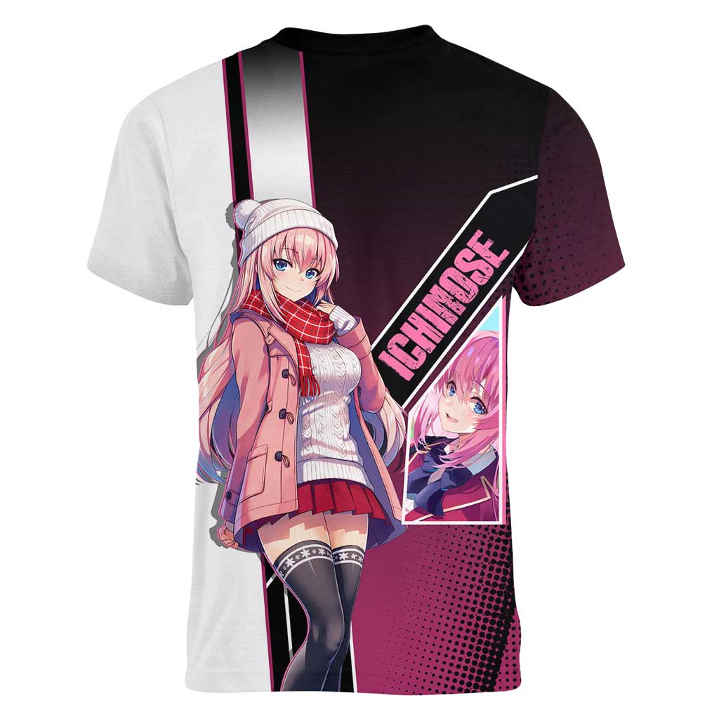 Honami Ichinose Women V-Neck T-Shirt Soft Kawaii School Anime Style