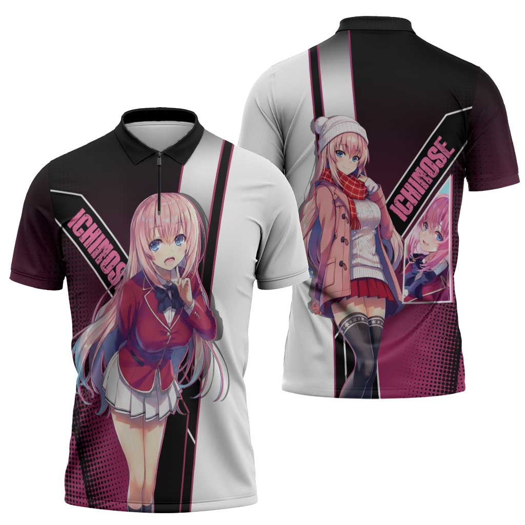 Honami Ichinose Zipper Polo Shirt Soft Kawaii School Anime Style