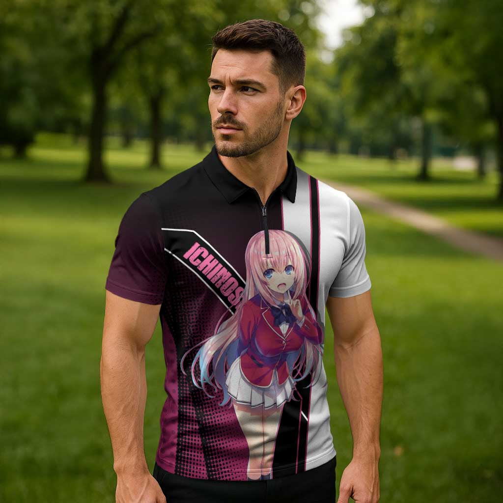 Honami Ichinose Zipper Polo Shirt Soft Kawaii School Anime Style