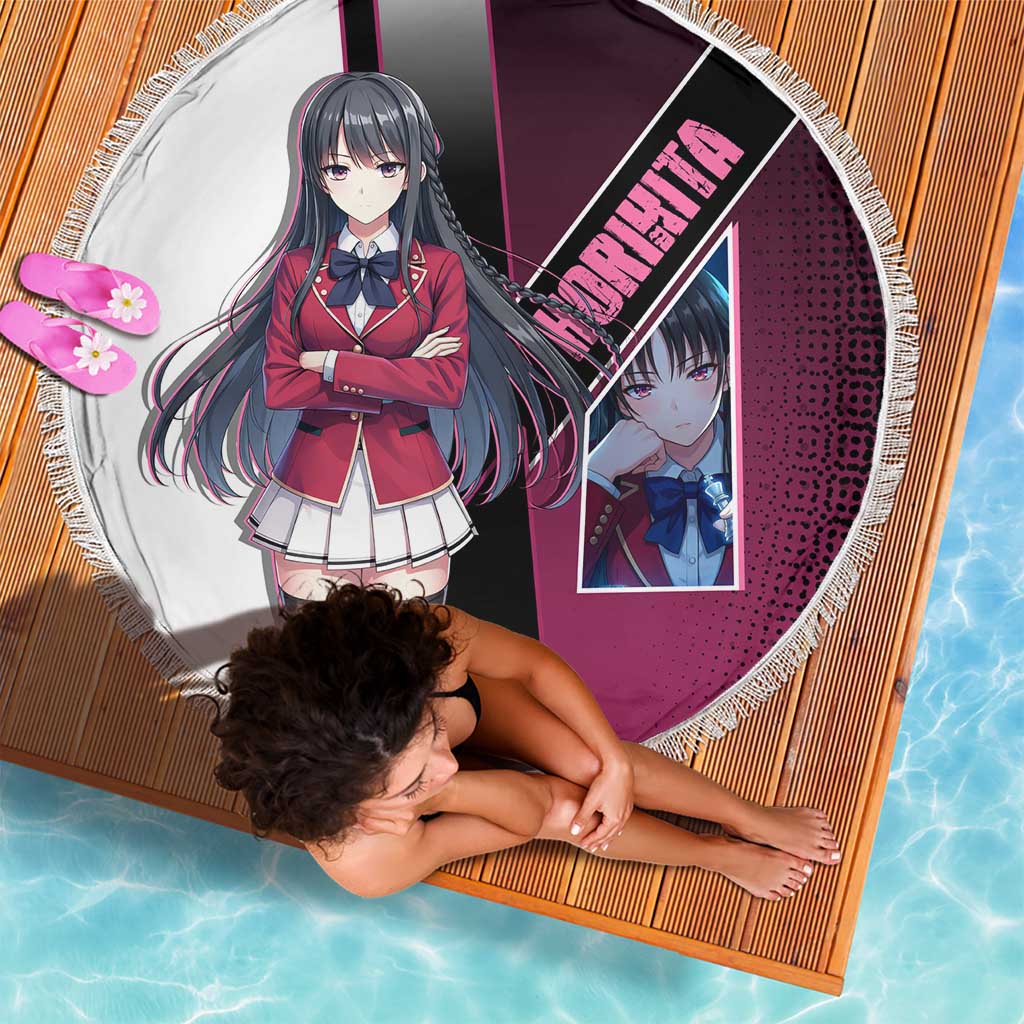 Suzune Horikita Beach Blanket Elegant School Anime Style