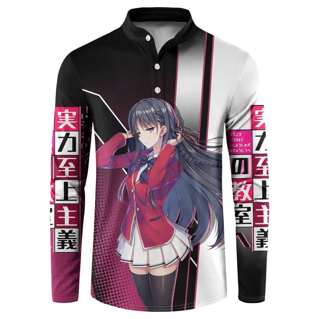 Suzune Horikita Button Sweatshirt Elegant School Anime Style