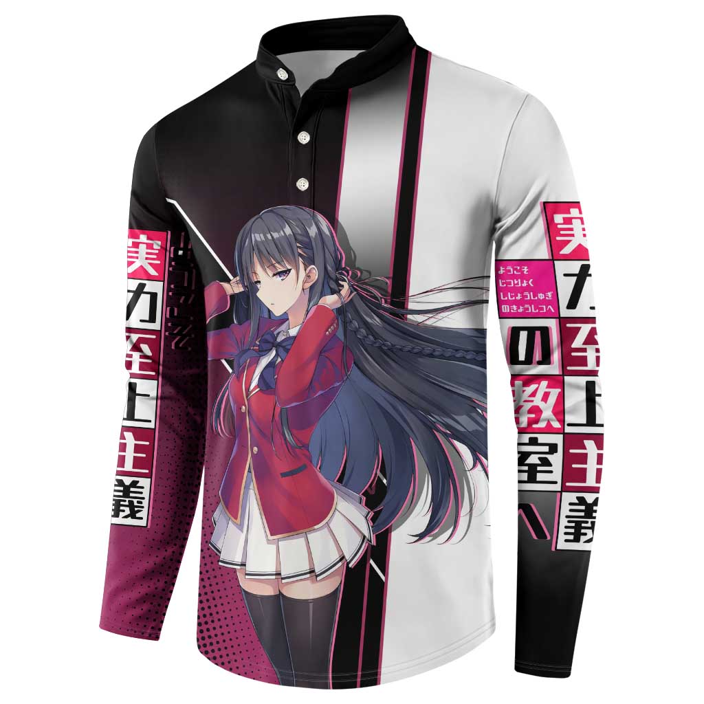 Suzune Horikita Button Sweatshirt Elegant School Anime Style