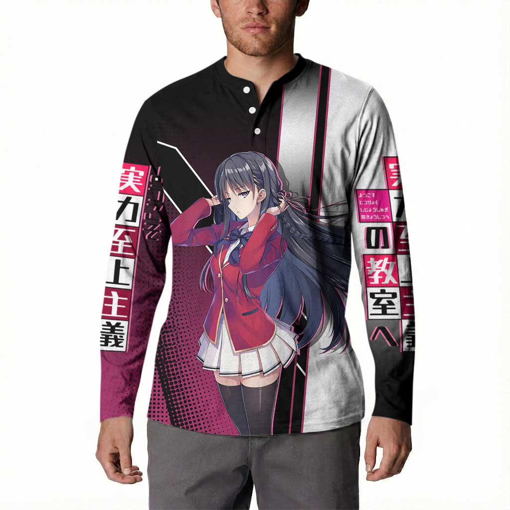 Suzune Horikita Button Sweatshirt Elegant School Anime Style