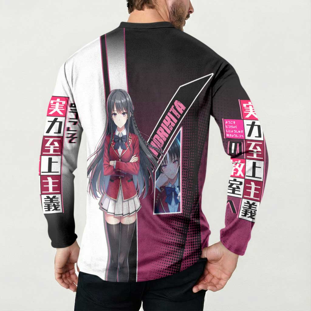 Suzune Horikita Button Sweatshirt Elegant School Anime Style