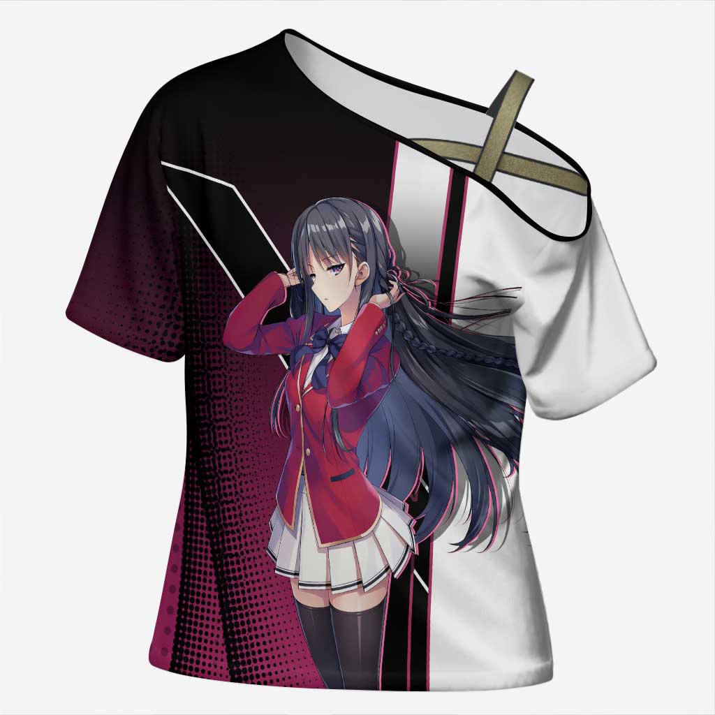 Suzune Horikita Cross Shoulder Shirt Elegant School Anime Style
