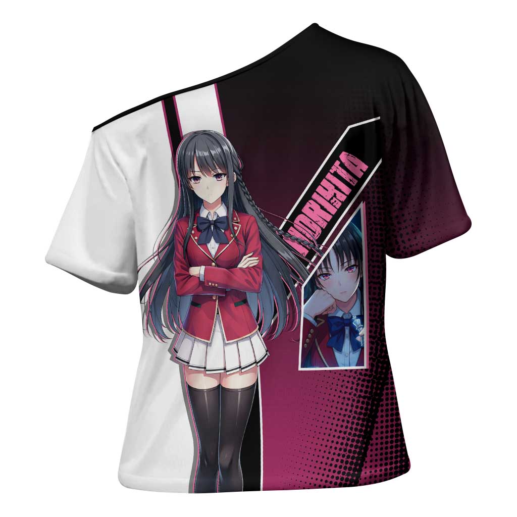 Suzune Horikita Cross Shoulder Shirt Elegant School Anime Style