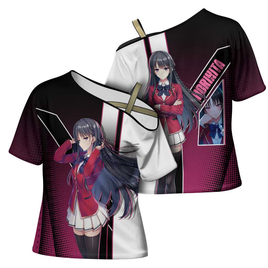 Suzune Horikita Cross Shoulder Shirt Elegant School Anime Style