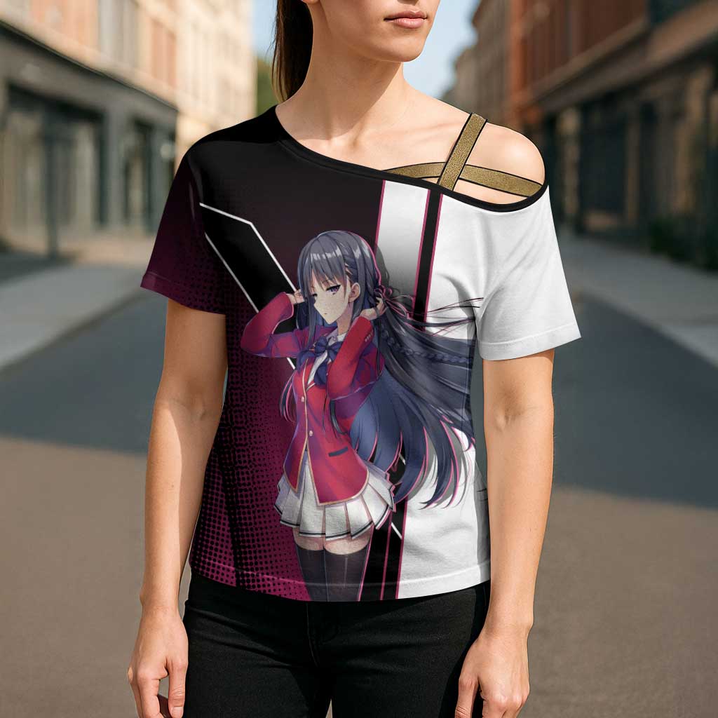 Suzune Horikita Cross Shoulder Shirt Elegant School Anime Style
