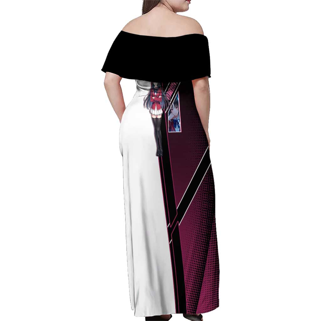 Suzune Horikita Family Matching Off Shoulder Maxi Dress and Hawaiian Shirt Elegant School Anime Style