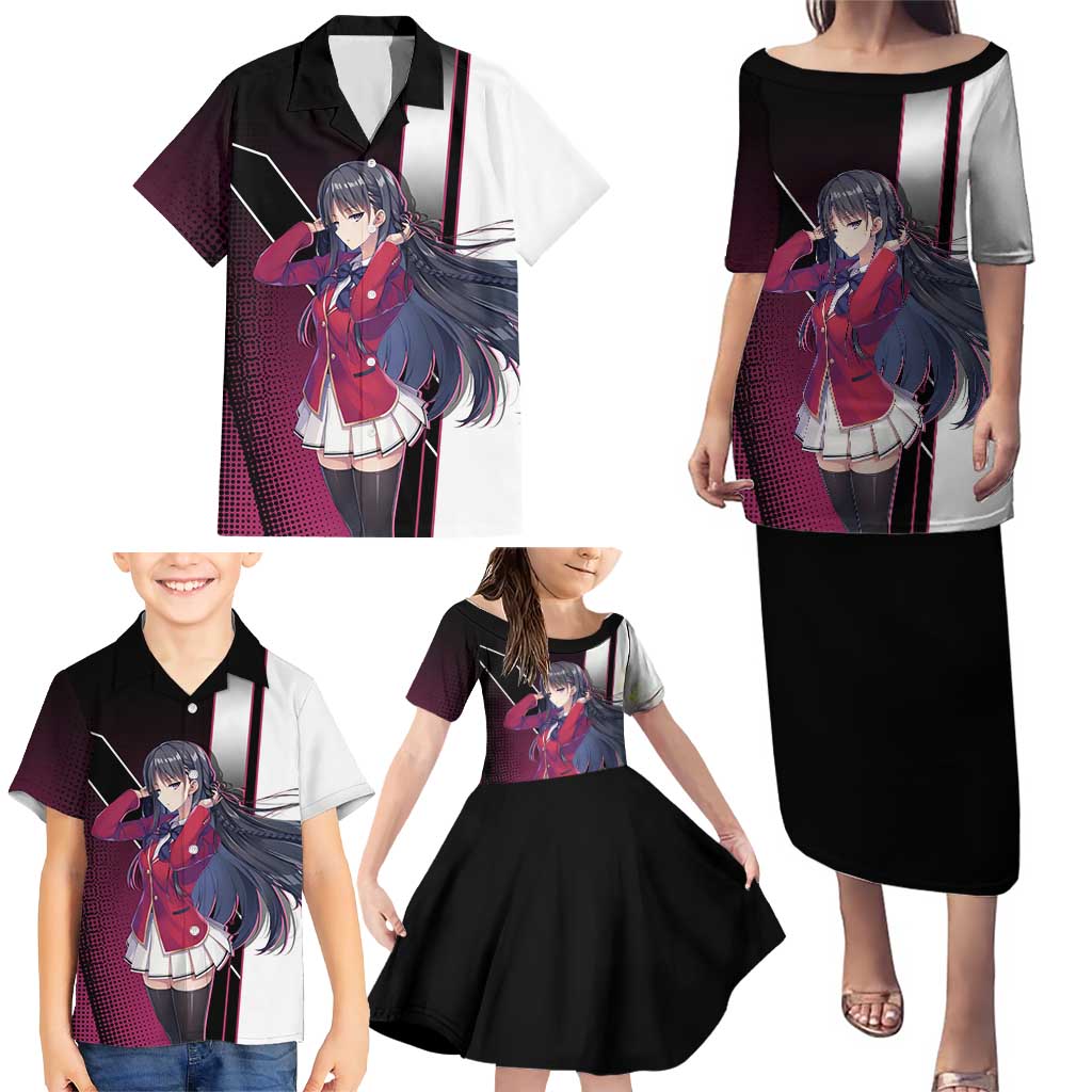 Suzune Horikita Family Matching Puletasi and Hawaiian Shirt Elegant School Anime Style