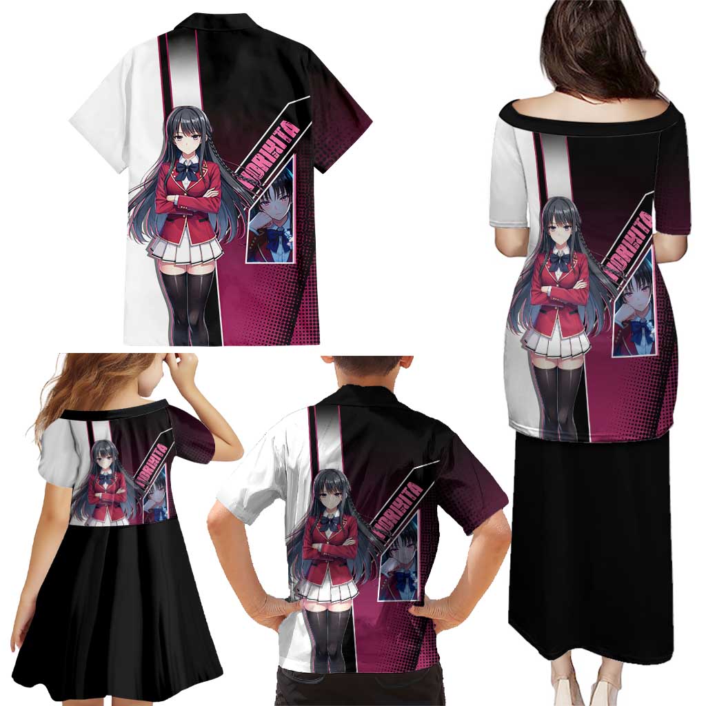 Suzune Horikita Family Matching Puletasi and Hawaiian Shirt Elegant School Anime Style