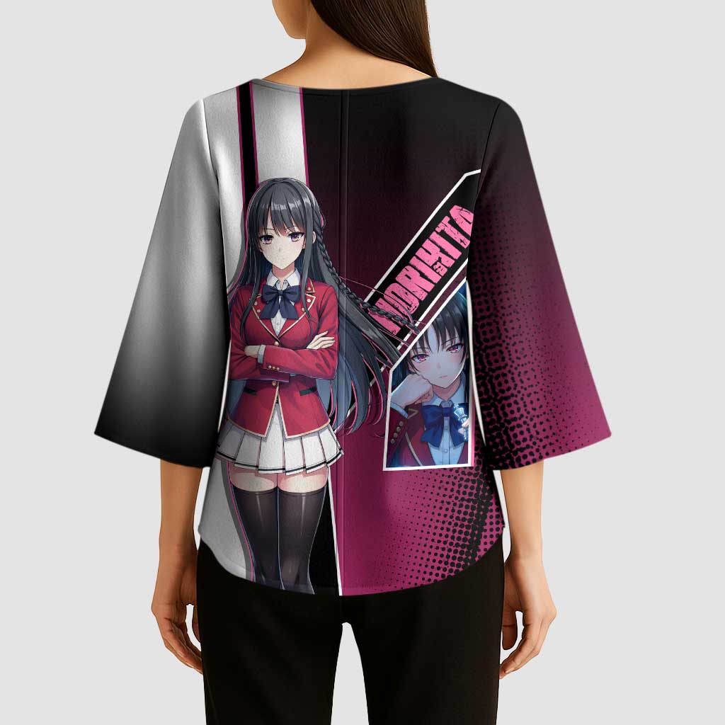 Suzune Horikita Kimono Sleeve Blouse Elegant School Anime Style