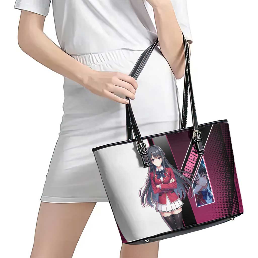 Suzune Horikita Leather Tote Bag Elegant School Anime Style