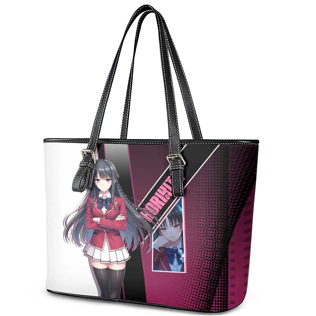 Suzune Horikita Leather Tote Bag Elegant School Anime Style