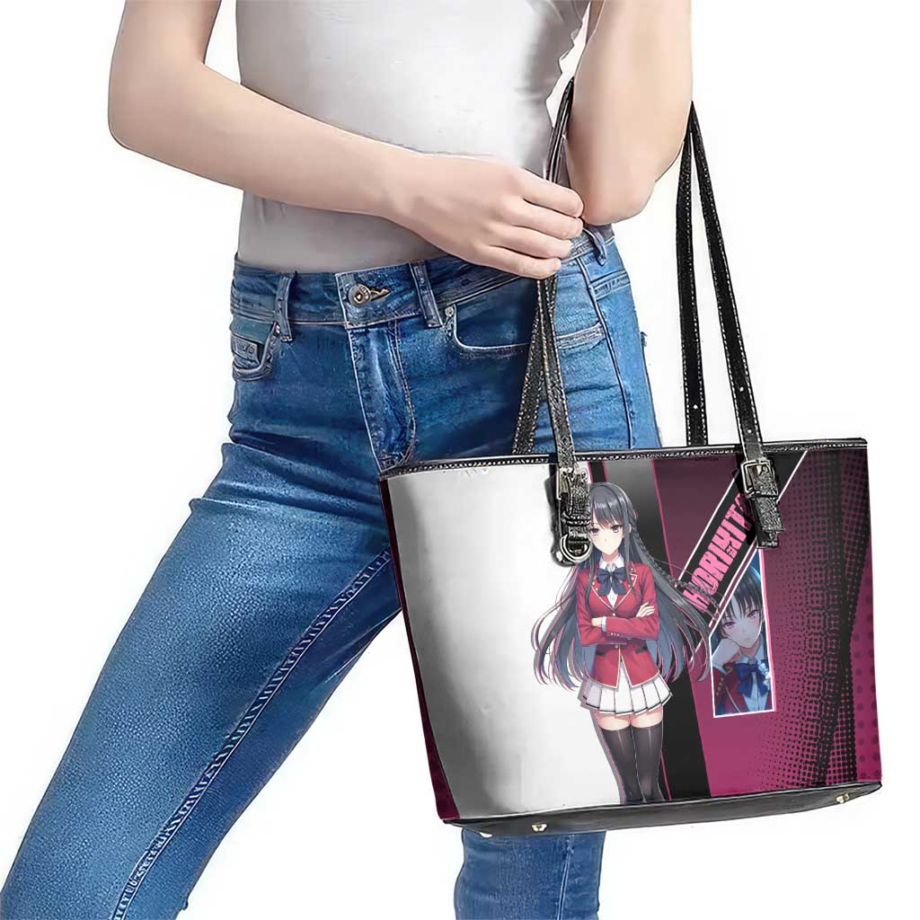 Suzune Horikita Leather Tote Bag Elegant School Anime Style