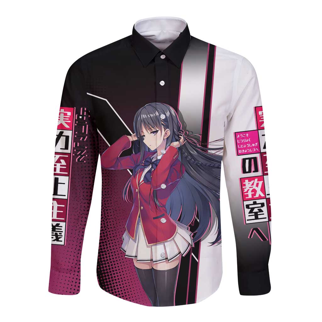 Suzune Horikita Long Sleeve Button Shirt Elegant School Anime Style