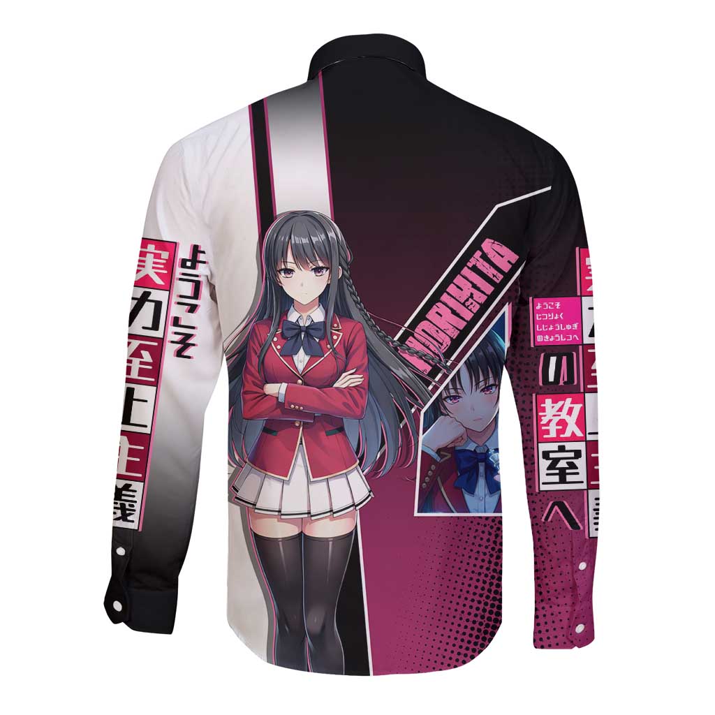 Suzune Horikita Long Sleeve Button Shirt Elegant School Anime Style