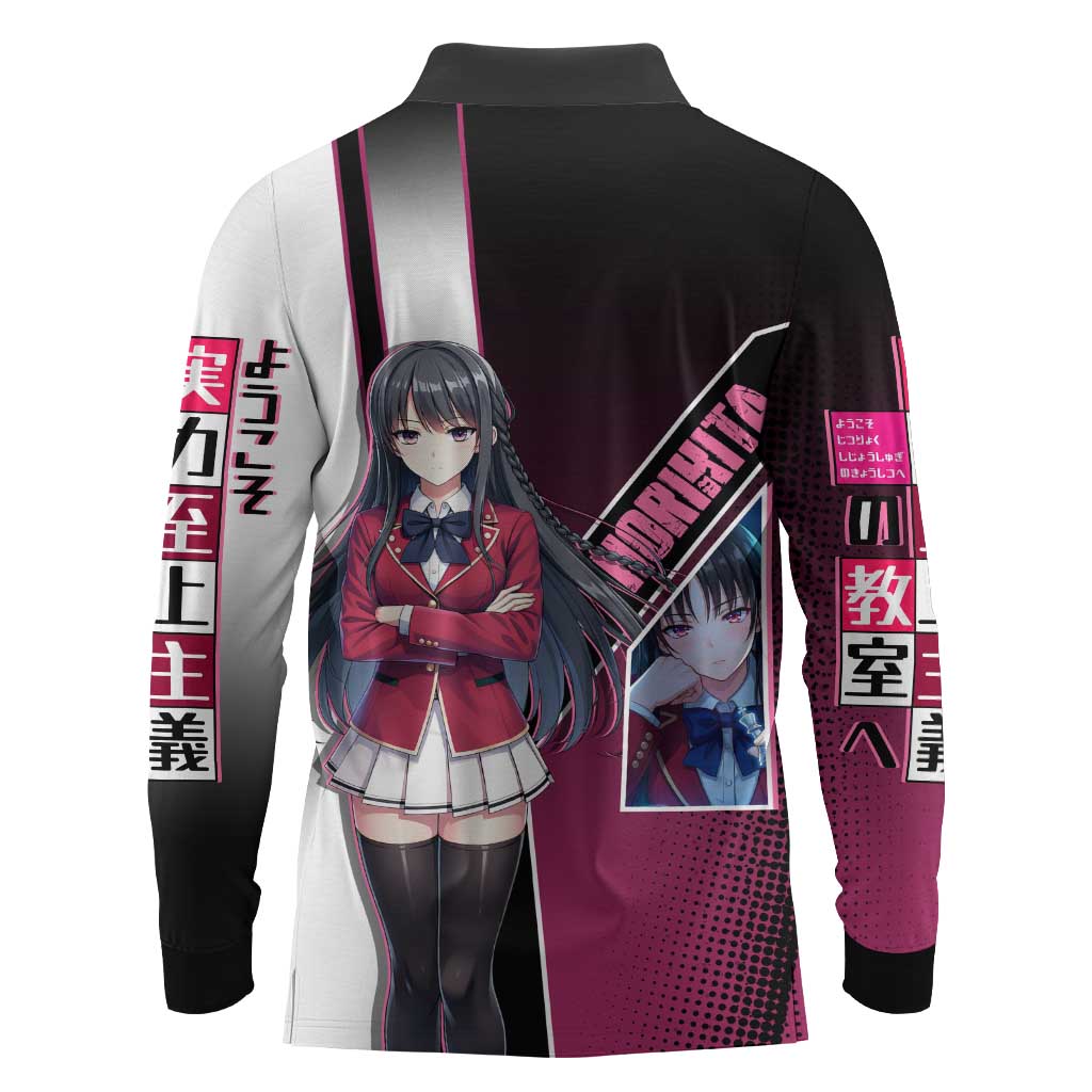 Suzune Horikita Long Sleeve Polo Shirt Elegant School Anime Style