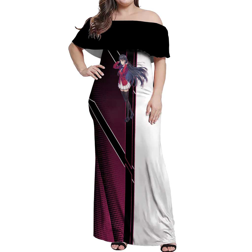 Suzune Horikita Off Shoulder Maxi Dress Elegant School Anime Style