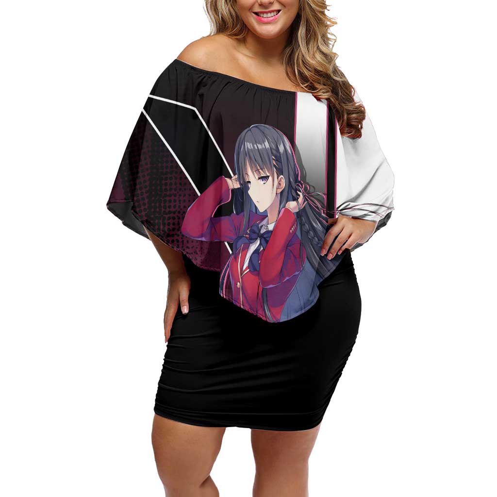 Suzune Horikita Off Shoulder Short Dress Elegant School Anime Style