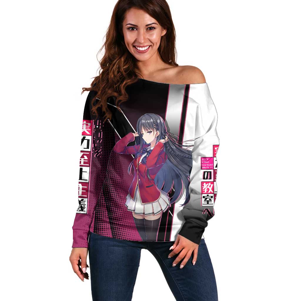 Suzune Horikita Off Shoulder Sweater Elegant School Anime Style