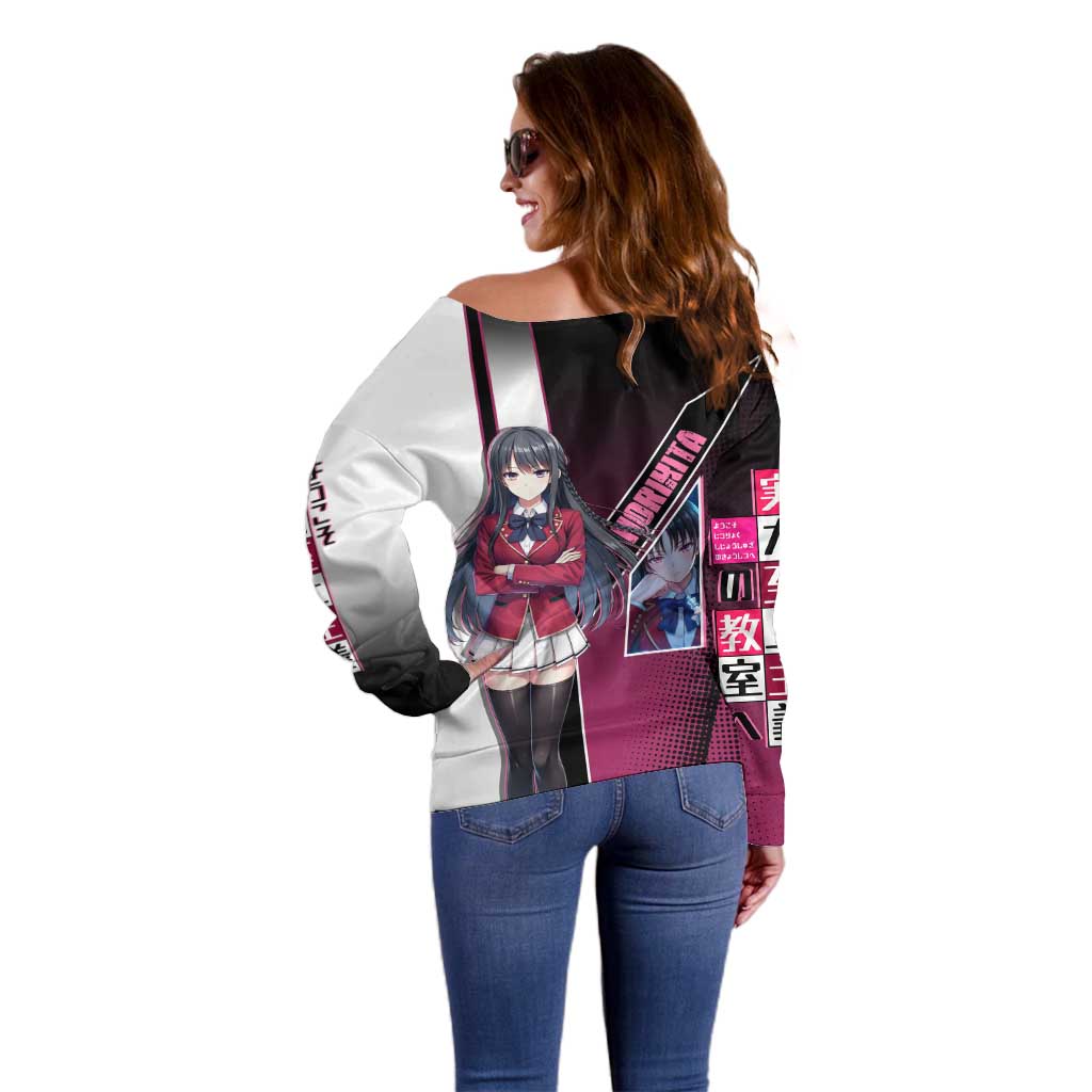 Suzune Horikita Off Shoulder Sweater Elegant School Anime Style