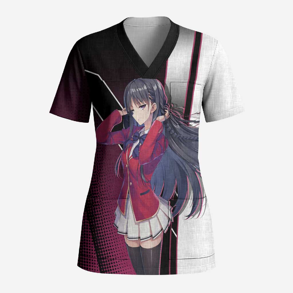 Suzune Horikita Scrub Top Elegant School Anime Style