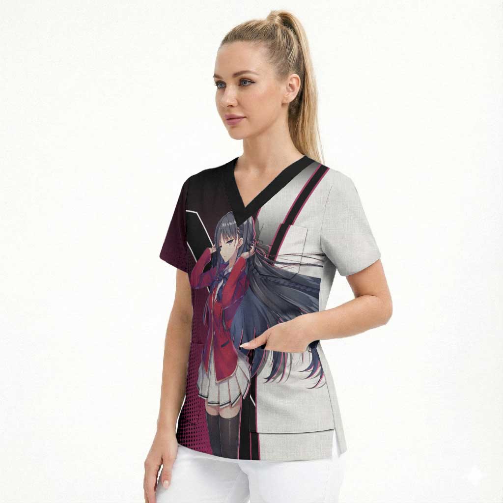 Suzune Horikita Scrub Top Elegant School Anime Style