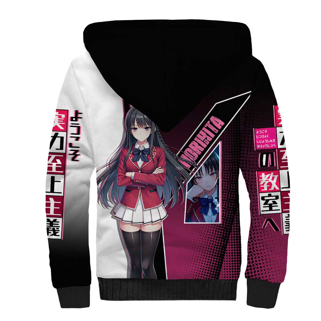 Suzune Horikita Sherpa Hoodie Elegant School Anime Style