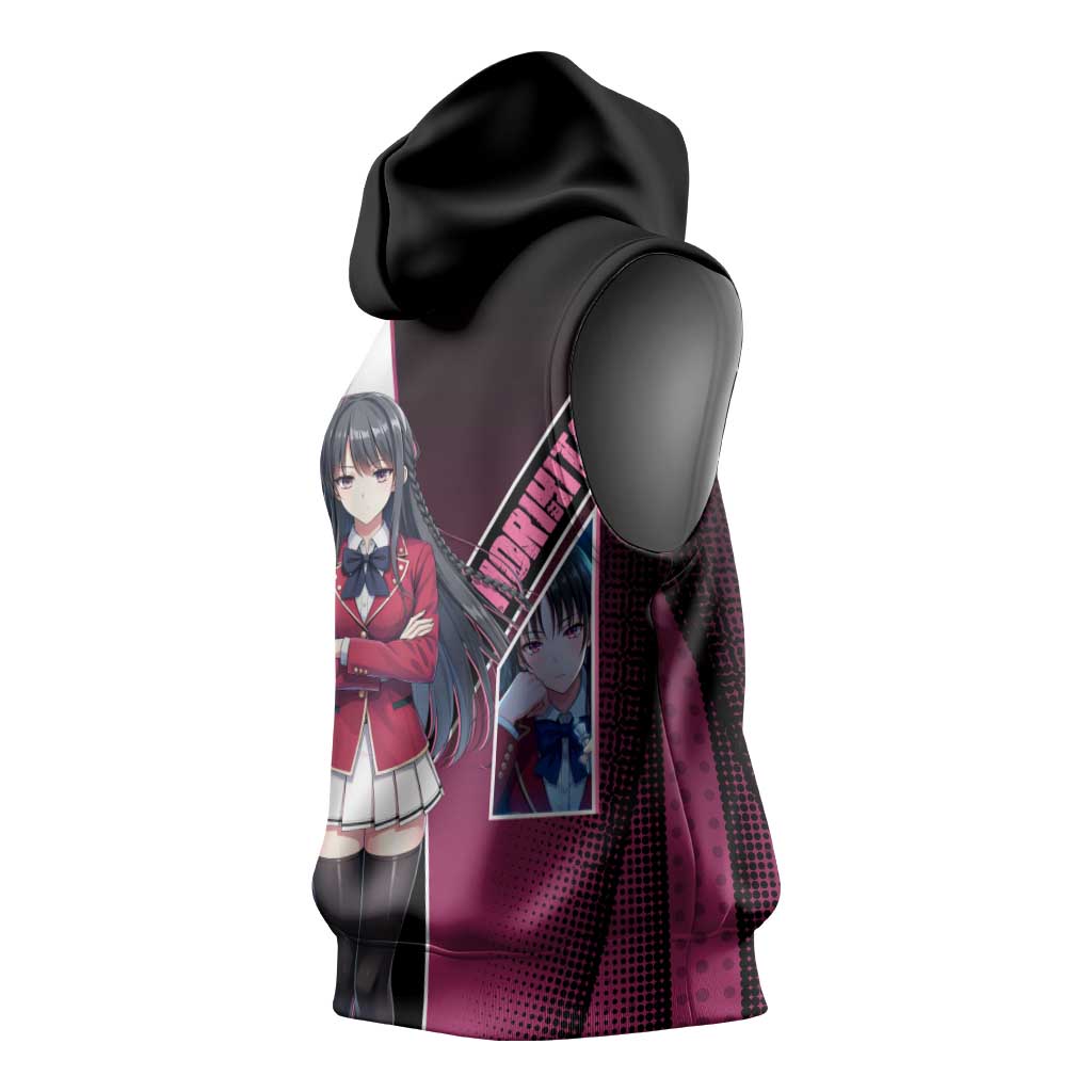 Suzune Horikita Sleeveless Hoodie Elegant School Anime Style