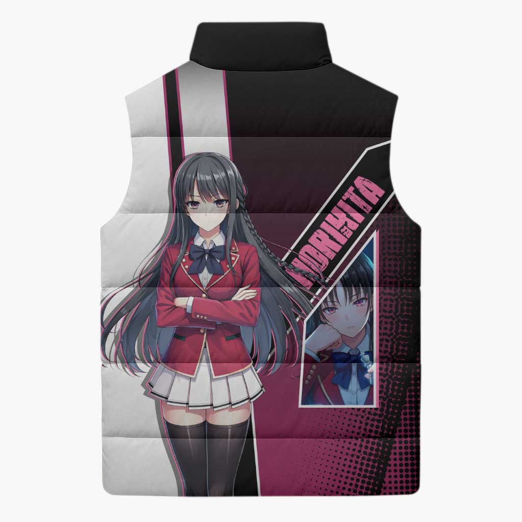 Suzune Horikita Sleeveless Puffer Jacket Elegant School Anime Style