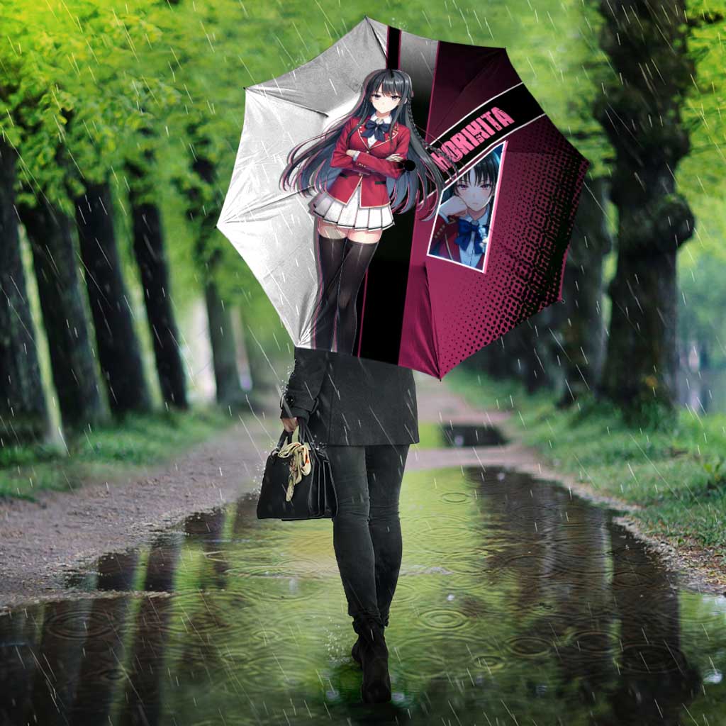 Suzune Horikita Umbrella Elegant School Anime Style