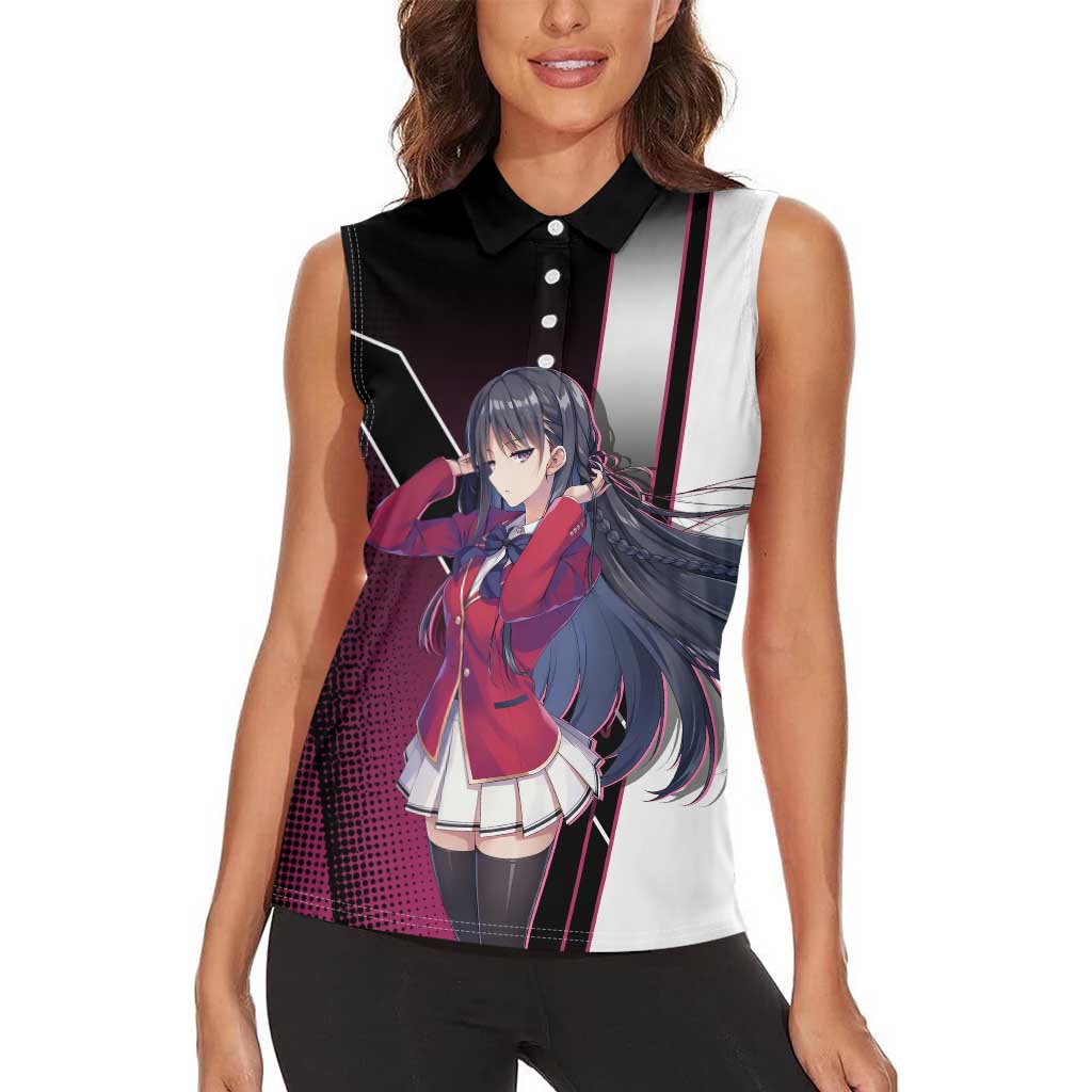 Suzune Horikita Women Sleeveless Polo Shirt Elegant School Anime Style