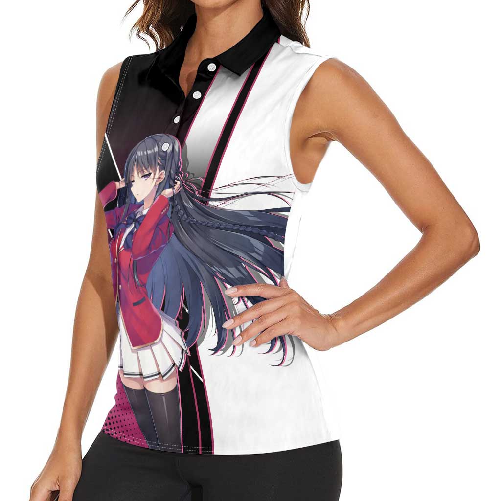 Suzune Horikita Women Sleeveless Polo Shirt Elegant School Anime Style