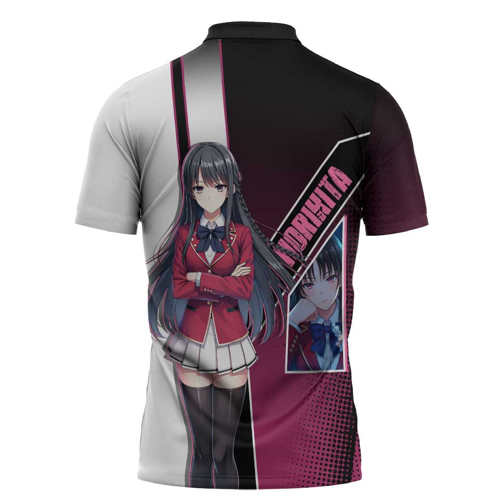 Suzune Horikita Zipper Polo Shirt Elegant School Anime Style
