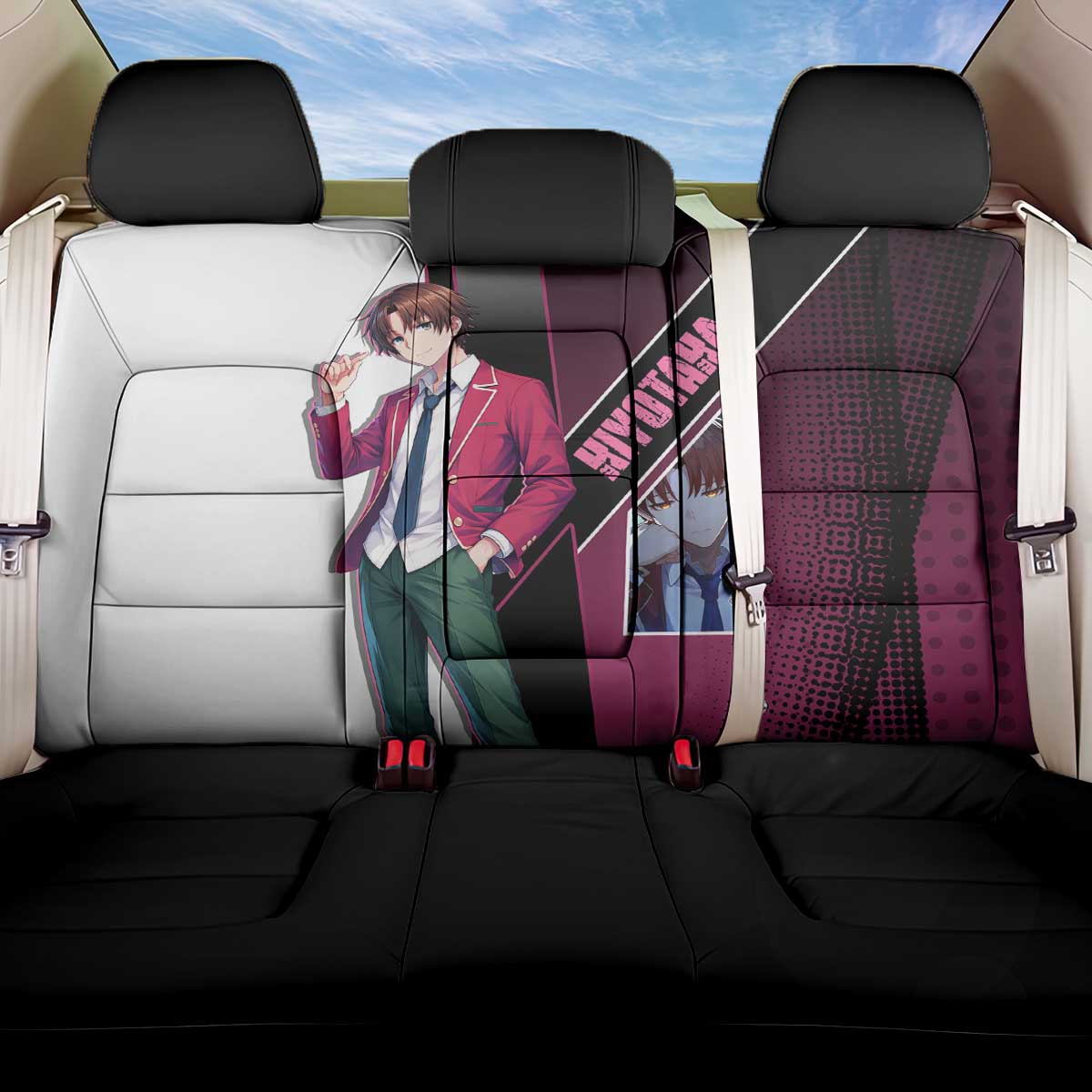 Kiyotaka Ayanokouji Back Car Seat Cover Minimalist Strategic Anime Style
