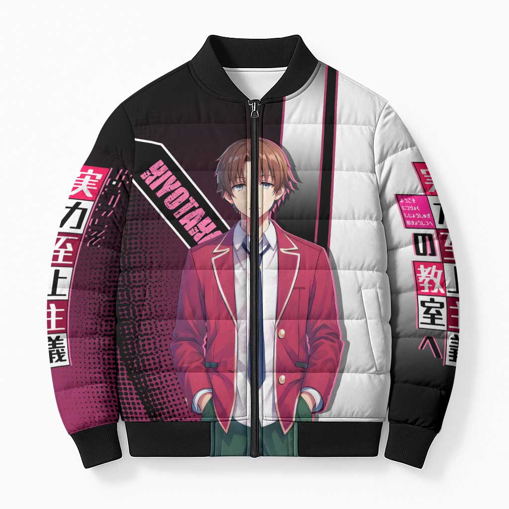 Kiyotaka Ayanokouji Bomber Puffer Jacket Minimalist Strategic Anime Style