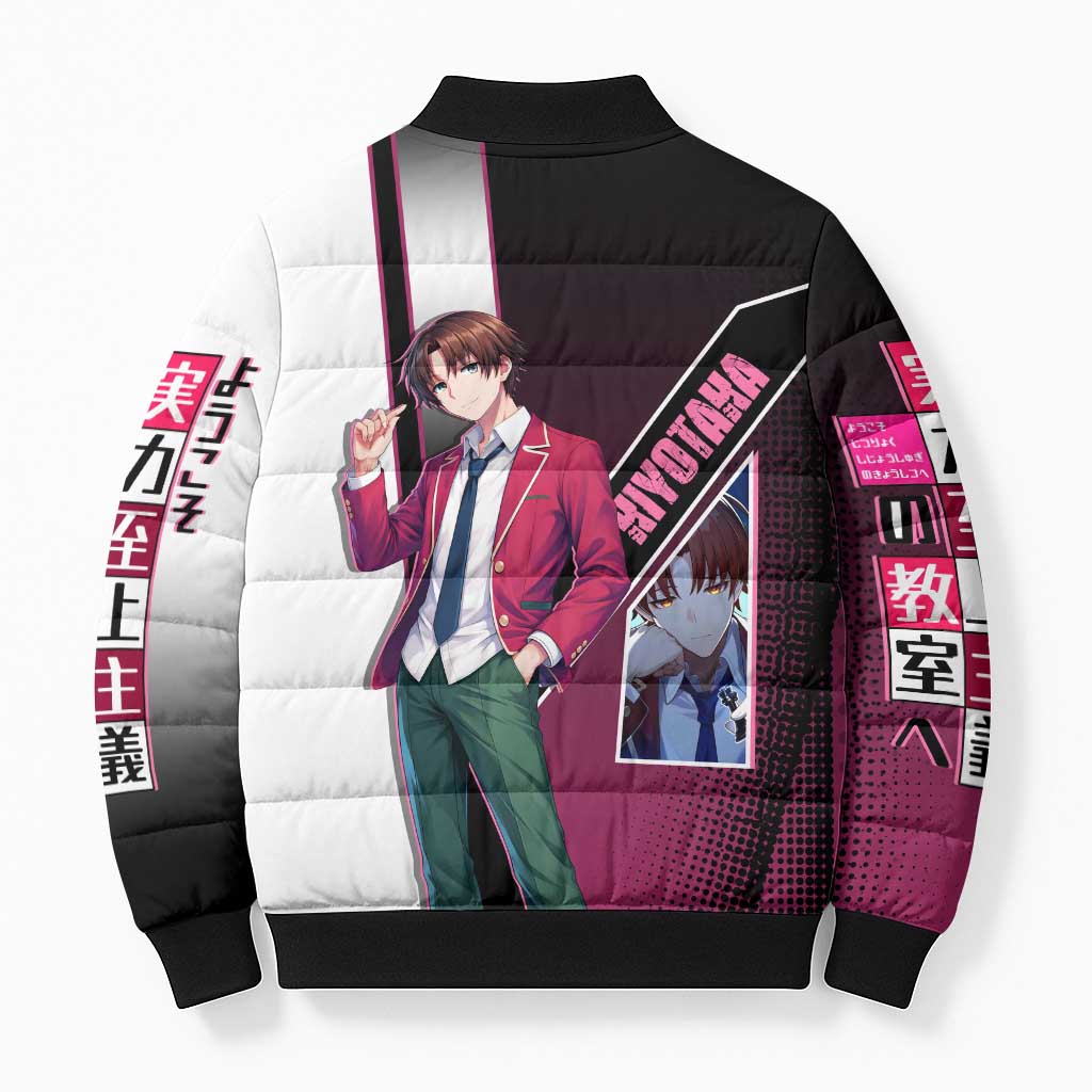 Kiyotaka Ayanokouji Bomber Puffer Jacket Minimalist Strategic Anime Style