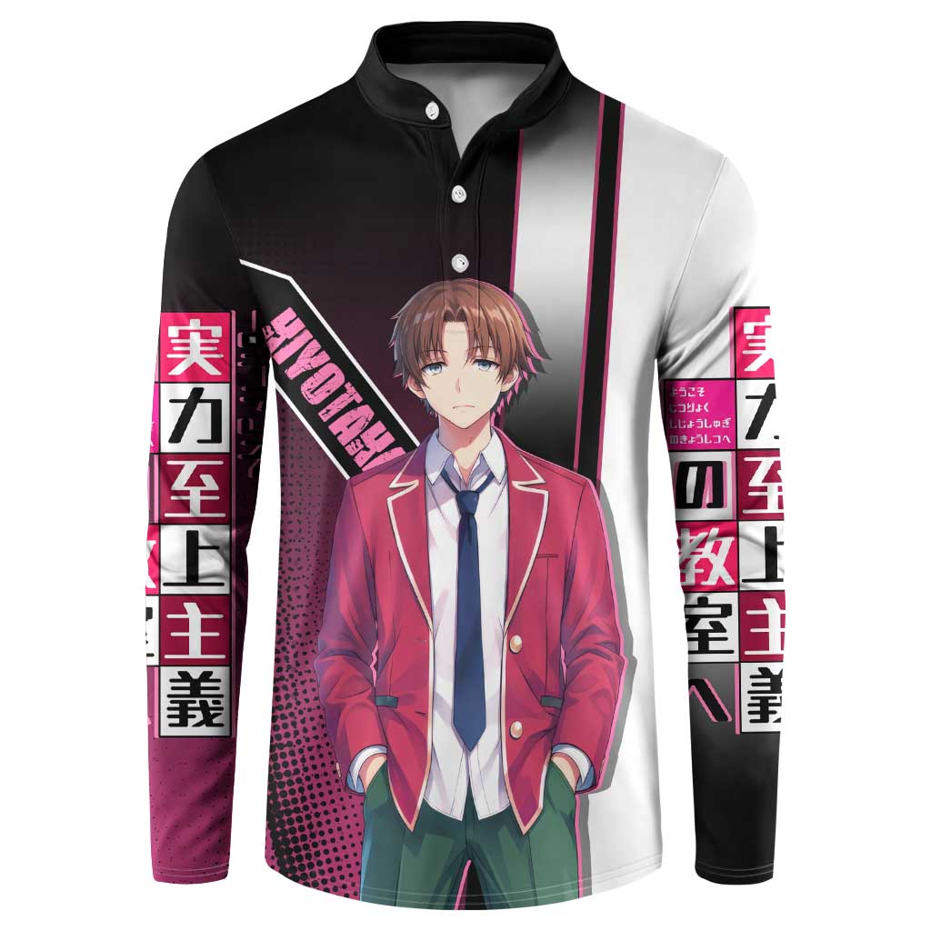 Kiyotaka Ayanokouji Button Sweatshirt Minimalist Strategic Anime Style