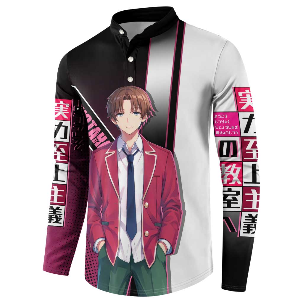 Kiyotaka Ayanokouji Button Sweatshirt Minimalist Strategic Anime Style