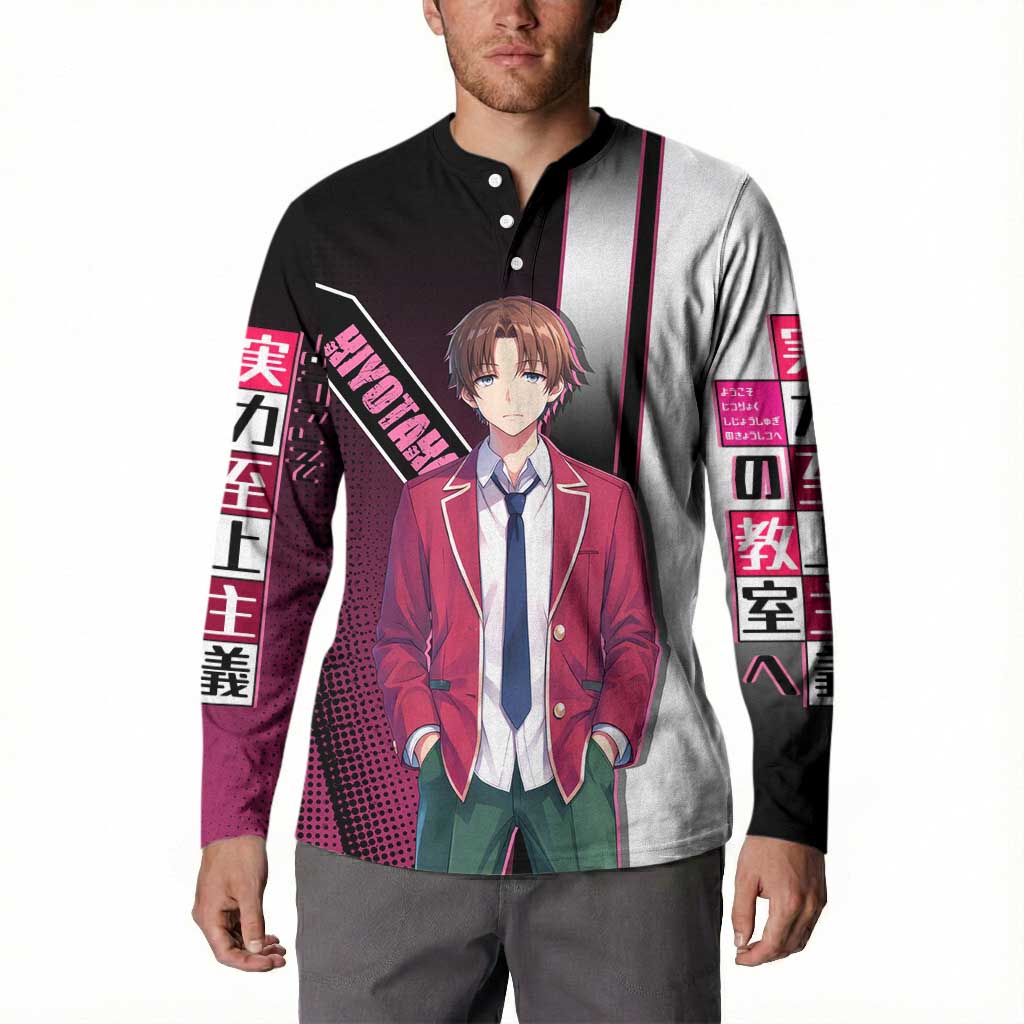 Kiyotaka Ayanokouji Button Sweatshirt Minimalist Strategic Anime Style