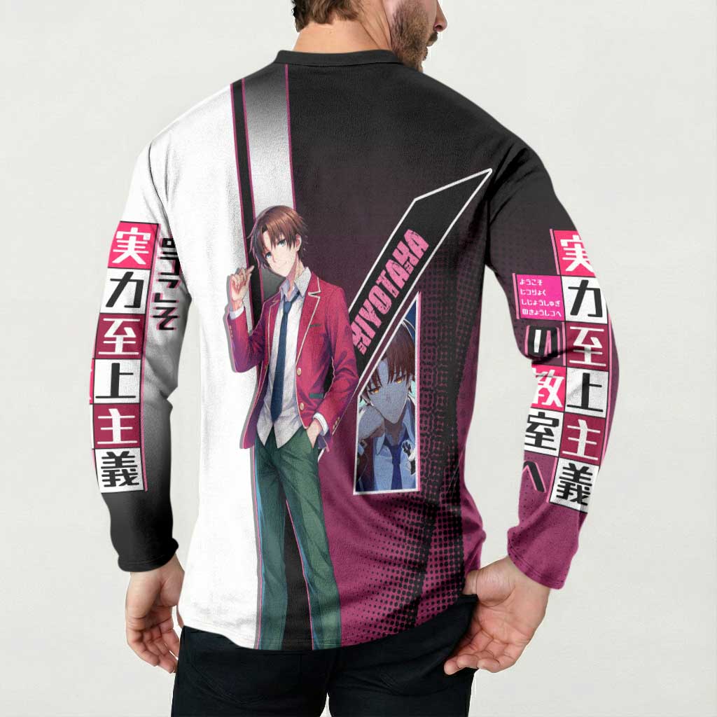 Kiyotaka Ayanokouji Button Sweatshirt Minimalist Strategic Anime Style