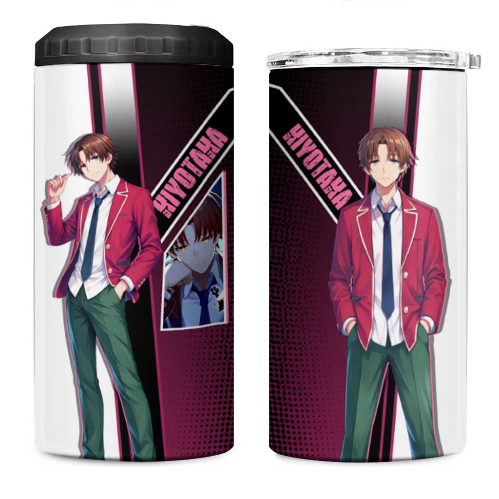 Kiyotaka Ayanokouji 4 in 1 Can Cooler Tumbler Minimalist Strategic Anime Style