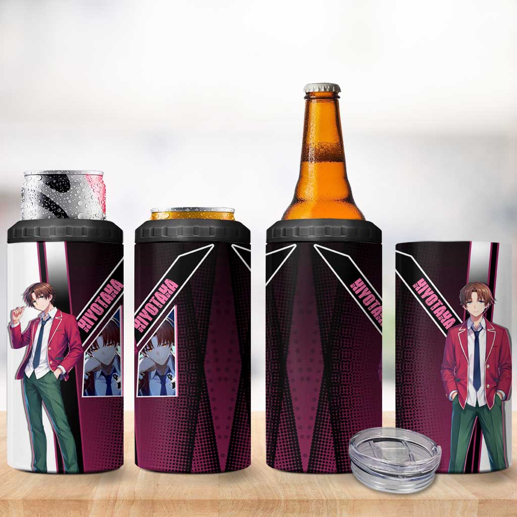 Kiyotaka Ayanokouji 4 in 1 Can Cooler Tumbler Minimalist Strategic Anime Style