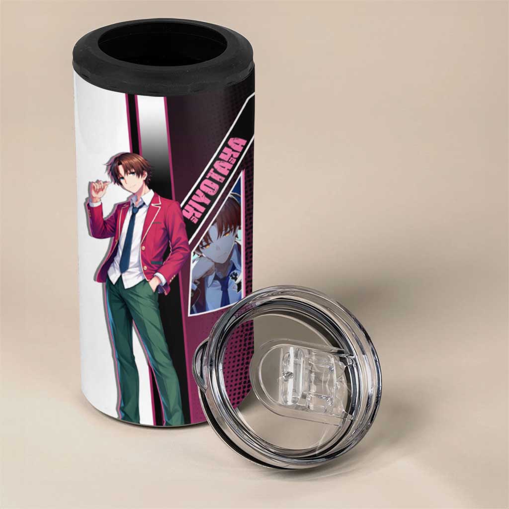 Kiyotaka Ayanokouji 4 in 1 Can Cooler Tumbler Minimalist Strategic Anime Style