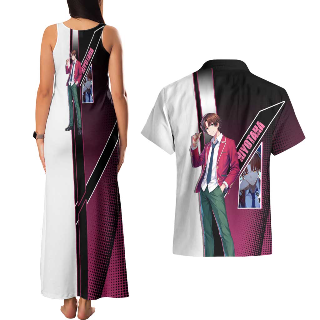 Kiyotaka Ayanokouji Couples Matching Tank Maxi Dress and Hawaiian Shirt Minimalist Strategic Anime Style